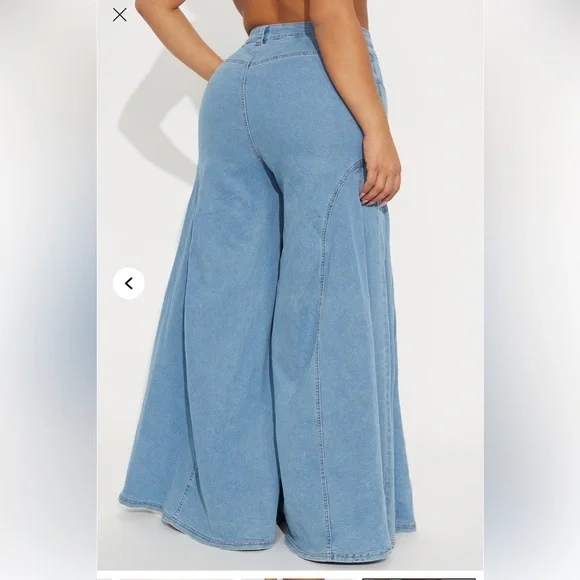 Stretch Fashion Nova Kalinda Super Wide Leg Jeans - Picture 3 of 6